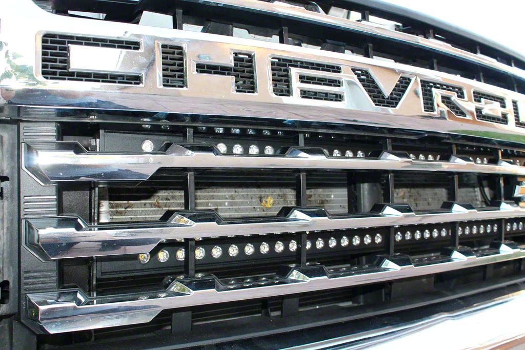 Silverado 2500 Dual 40Inch Amber and White LED Light Bars with Grille