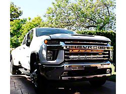 Dual 40-Inch White and Amber LED Light Bars with Grille Mounting Brackets (20-25 Silverado 2500 HD)