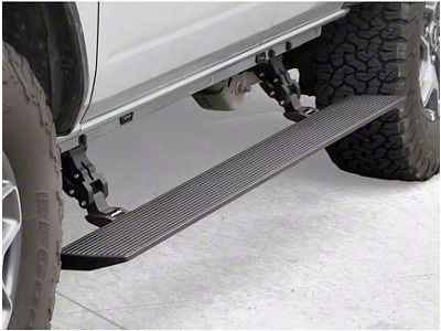 Go Rhino E-BOARD E1 Electric Running Boards; Textured Black (07-10 Silverado 2500 HD Crew Cab; 11-14 6.0L Silverado 2500 HD Crew Cab)