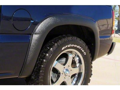 Elite Series Sport Style Fender Flares; Rear; Textured Black (01-06 Silverado 2500 HD)