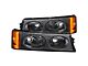 Euro Style Parking/Turn Signal Lights; Black (03-06 Silverado 2500 HD)