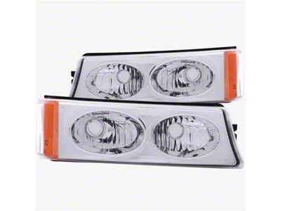 Euro Style Parking/Turn Signal Lights; Chrome (03-06 Silverado 2500 HD)