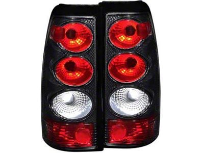 Euro Style Tail Lights; Carbon Housing; Clear Lens (03-06 Silverado 2500 HD)