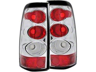 Euro Style Tail Lights; Chrome Housing; Clear Lens (03-06 Silverado 2500 HD)