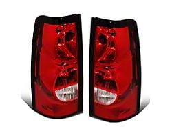 Factory Style Tail Lights; Chrome Housing; Red Lens (03-06 Silverado 2500 HD)