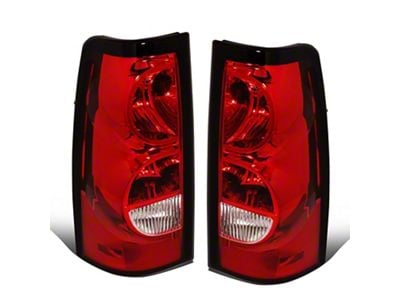 Factory Style Tail Lights; Chrome Housing; Red Lens (03-06 Silverado 2500 HD)