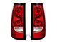 Factory Style Tail Lights; Chrome Housing; Red Lens (03-06 Silverado 2500 HD)