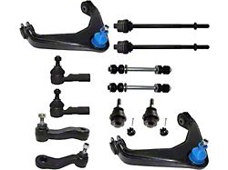 Front Upper Control Arms with Ball Joints, Idler Arm, 3-Groove Pitman Arm, Tie Rods and Sway Bar Links (07-10 Silverado 2500 HD w/o Rack and Pinion Steering)