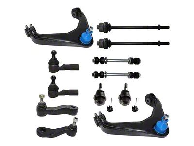 Front Upper Control Arms with Ball Joints, Idler Arm, 3-Groove Pitman Arm, Tie Rods and Sway Bar Links (07-10 Silverado 2500 HD w/o Rack and Pinion Steering)