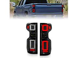 Full LED Tail Lights with Sequential Turn Signal; Black Housing; Clear Lens (20-23 Silverado 2500 HD w/ Factory LED Tail Lights)