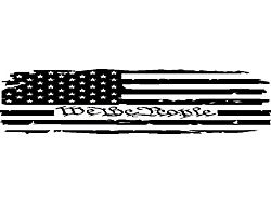 Full Rear Glass Tattered We The People Flag Decal; Gloss Black (07-25 Silverado 2500 HD)