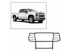 Grille Guard with 5.30-Inch Red Round Flood LED Lights; Black (20-23 Silverado 2500 HD)