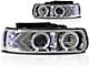 Halo Projector Headlights; Chrome Housing; Clear Lens (01-02 Silverado 2500 HD)