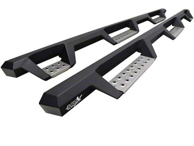 Westin HDX Stainless Wheel-to-Wheel Drop Nerf Side Step Bars; Textured Black (20-25 Silverado 2500 HD Crew Cab w/ 8-Foot Long Box)