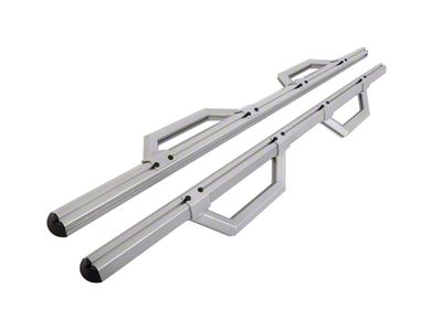 Hex Series Side Step Bars without Mounting Brackets; Silver (15-25 Silverado 2500 HD Crew Cab)