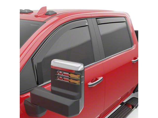 EGR In-Channel Window Visors; Front and Rear; Dark Smoke (20-24 Silverado 2500 HD Crew Cab)