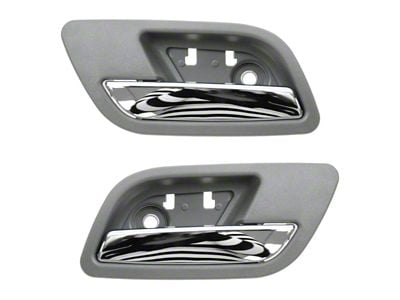 Interior Door Handles; Rear; Chrome and Dark Gray (07-14 Silverado 2500 HD Crew Cab )