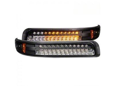 LED Parking Lights; Black (01-02 Silverado 2500 HD)