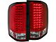 LED Tail Lights; Chrome Housing; Red Lens (07-14 Silverado 2500 HD)