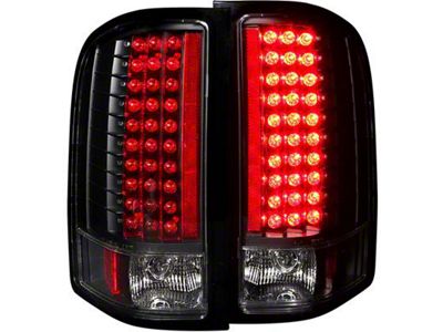 LED Tail Lights; Black Housing; Clear Lens (07-14 Silverado 2500 HD)