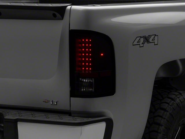 LED Tail Lights; Black Housing; Clear Lens (07-14 Silverado 2500 HD)