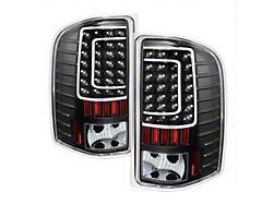 LED Tail Lights; Black Housing; Clear Lens (07-14 Silverado 2500 HD)