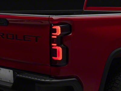 LED Tail Lights; Black Housing; Clear Lens (20-23 Silverado 2500 HD w/ Factory Halogen Tail Lights)