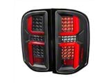 LED Tail Lights; Black Housing; Clear Lens (07-14 Silverado 2500 HD)