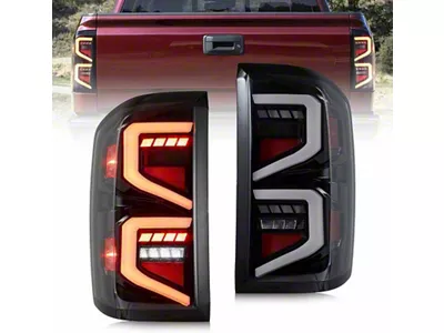 LED Tail Lights; Black Housing; Clear Lens (15-19 Silverado 2500 HD)