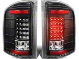 LED Tail Lights; Black Housing; Clear Lens (07-14 Silverado 2500 HD)