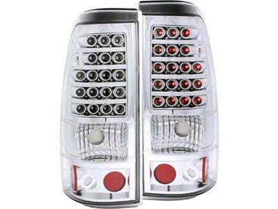 LED Tail Lights; Chrome Housing; Clear Lens (03-06 Silverado 2500 HD)