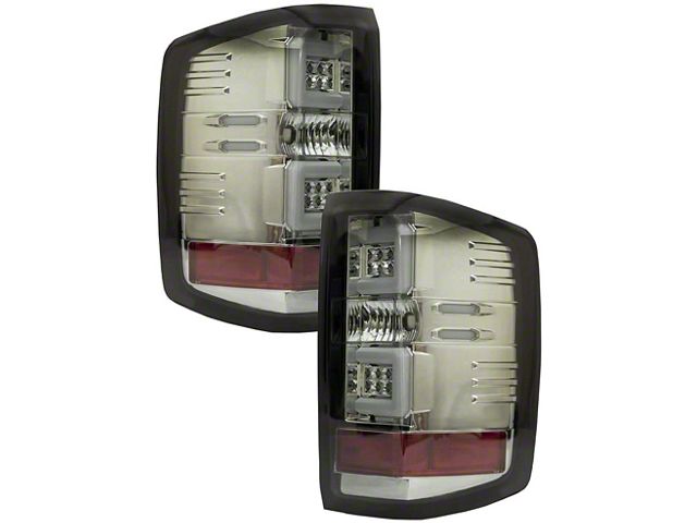 LED Tail Lights; Chrome Housing; Platinum Smoked Lens (15-19 Silverado 2500 HD w/ Factory Halogen Tail Lights)