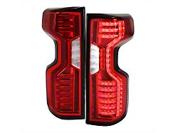 LED Tail Lights; Chrome Housing; Red Lens (20-23 Silverado 2500 HD)