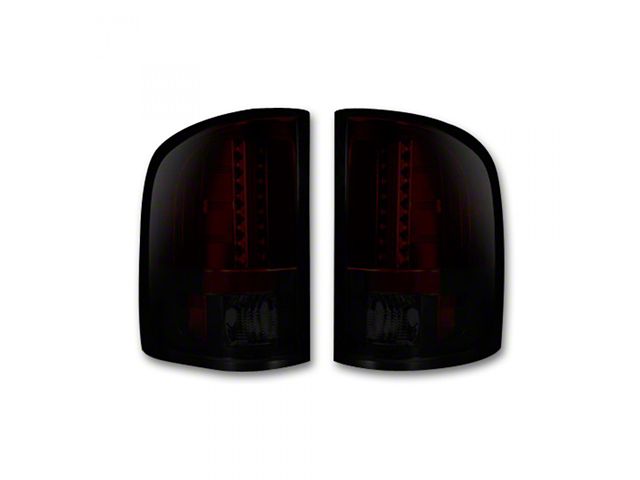 LED Tail Lights; Chrome Housing; Red Smoked Lens (07-14 Silverado 2500 HD)