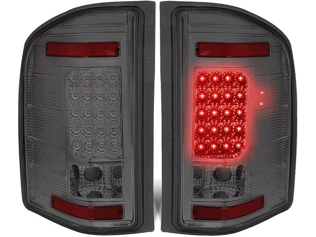 LED Tail Lights; Chrome Housing; Smoked Lens (07-14 Silverado 2500 HD)