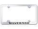 Silverado Laser Etched Wide Body License Plate Frame; Mirrored (Universal; Some Adaptation May Be Required)