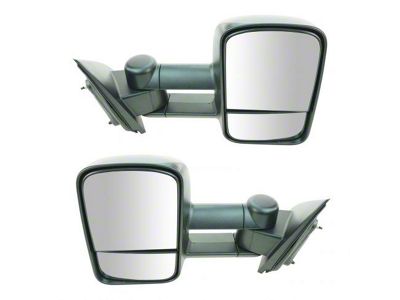 Manual Towing Mirrors; Textured Black (15-19 Silverado 2500 HD)