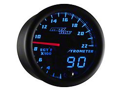 MaxTow 2200 Degree Exhaust Gas Temperature Gauge; Black and Blue (Universal; Some Adaptation May Be Required)