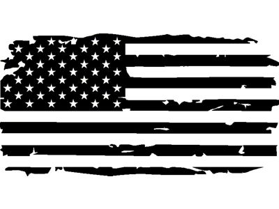 Moonroof Tattered Flag Decal; Gloss Black (07-24 Silverado 2500 HD)