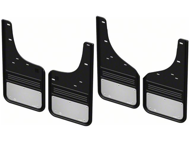 No-Drill Mud Flaps with Stainless Steel Plate; Front and Rear (20-24 Silverado 2500 HD)