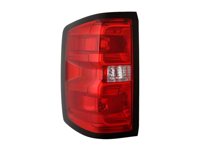 OE Style Tail Light; Chrome Housing; Red/Clear Lens; Driver Side (15-19 Silverado 2500 HD w/ Factory Halogen Tail Lights)