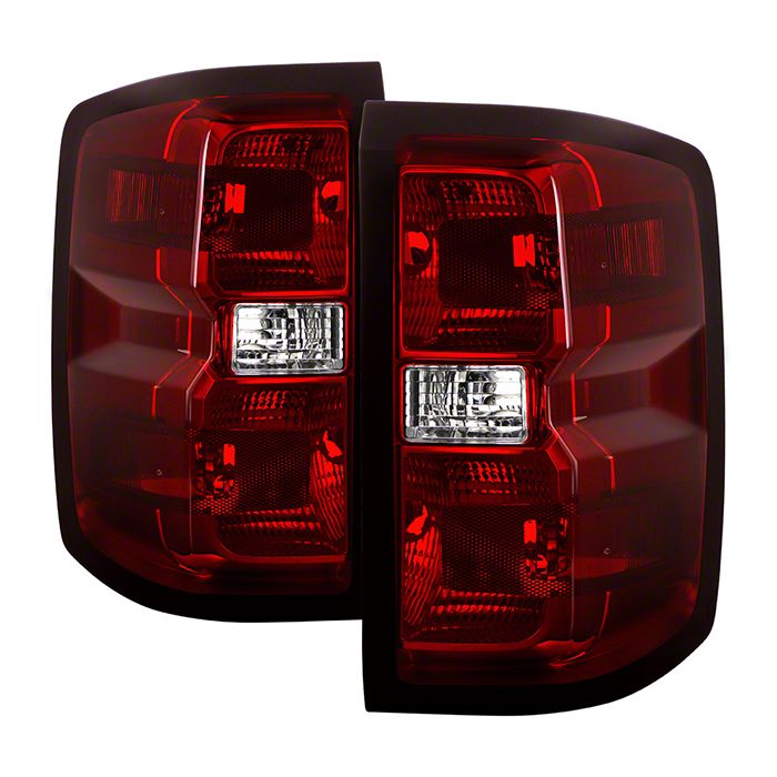 Silverado 2500 Oe Style Tail Lights Chrome Housing Red Smoked Lens 15 19 Silverado 2500 Hd W