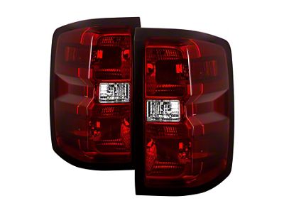 OE Style Tail Lights; Chrome Housing; Red Smoked Lens (15-19 Silverado 2500 HD w/ Factory Halogen Tail Lights)