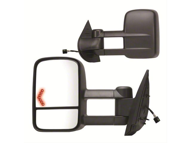 OEM Style Extendable Powered Towing Mirrors; Driver and Passenger Side (07-14 Silverado 2500 HD)