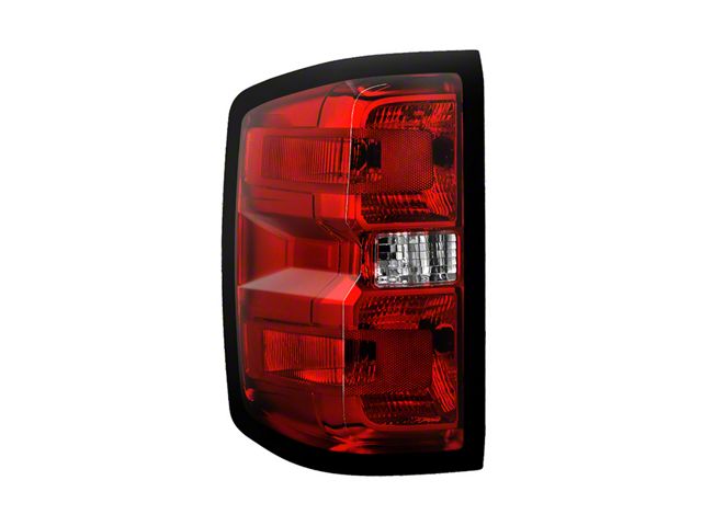 OEM Style Non-Accent Tail Light; Black Housing; Red/Clear Lens; Driver Side (16-19 Silverado 2500 HD w/ Factory Halogen Tail Lights)