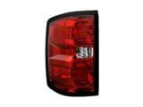 OEM Style Tail Light; Black Housing; Red/Clear Lens; Driver Side (15-19 Silverado 2500 HD w/ Factory Halogen Tail Lights)