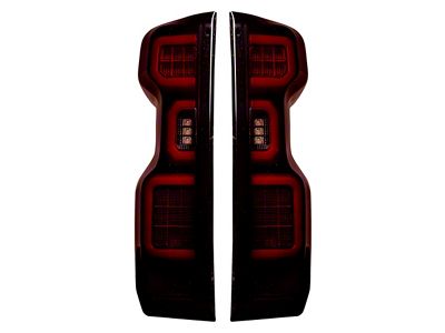 OLED Tail Lights; Black Housing; Red Smoked Lens (20-23 Silverado 2500 HD w/ Factory Halogen Tail Lights)