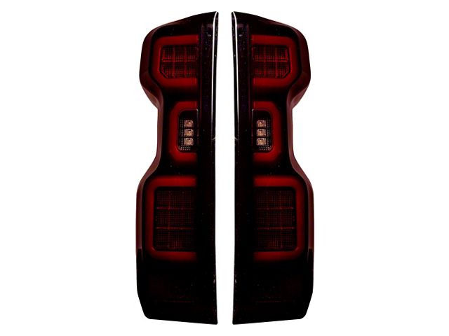 OLED Tail Lights; Black Housing; Red Smoked Lens (20-23 Silverado 2500 HD w/ Factory Halogen Tail Lights)