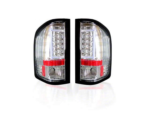 OLED Tail Lights; Chrome Housing; Clear Lens (07-14 Silverado 2500 HD)