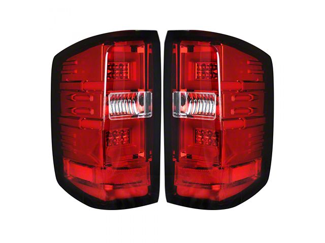 OLED Tail Lights; Chrome Housing; Red Lens (15-19 Silverado 2500 HD w/ Factory LED Tail Lights)